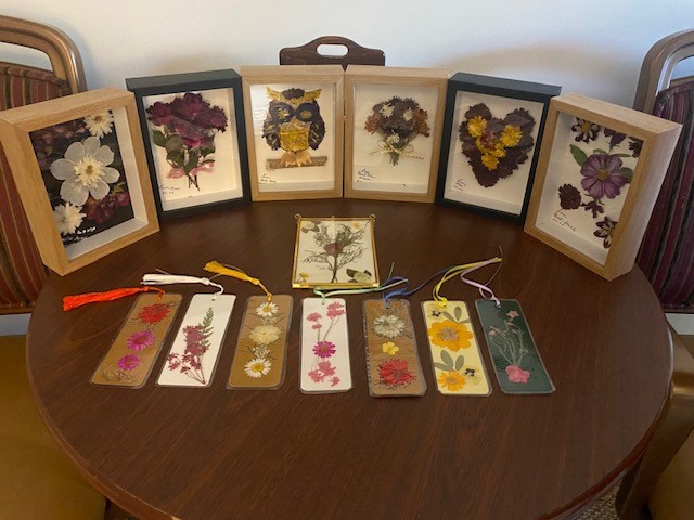 Ginny M. completed pressed flower legacy project artworks.